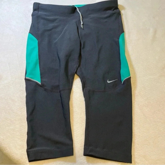 Nike Women’s size XS dry -fit running pants Green & Gray - Picture 1 of 9
